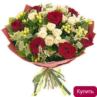 Букет с розами Этикет
