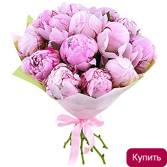 Букет из розовых пионов