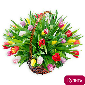 Корзина цветов Весенняя палитра
