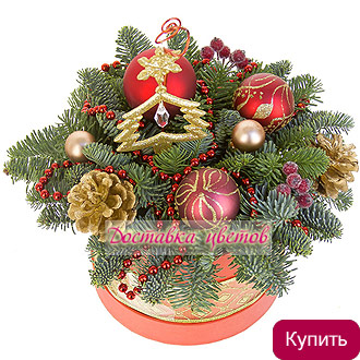 Новогодняя композиция в коробке